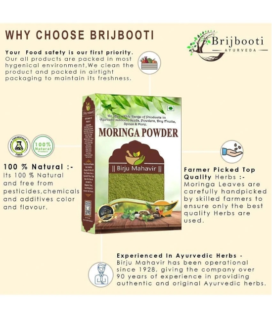 BrijBooti Moringa Powder - 400 Gm | Moringa for Immunity, Digestion & Energy | Drumstick Leaf Powder