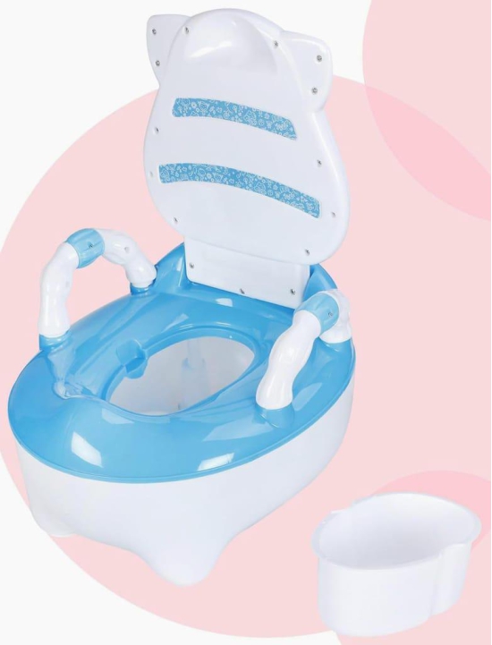 Mommers Potty Training Toilet Seat Lightweight Portable Potty Great for Travel - Seat to Encourage Practice for Toddler Baby Children Infants - Blue