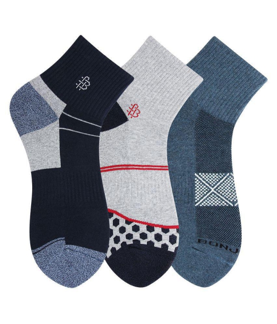 Bonjour Cotton Ankle Length Socks Pack of 3 - Multi