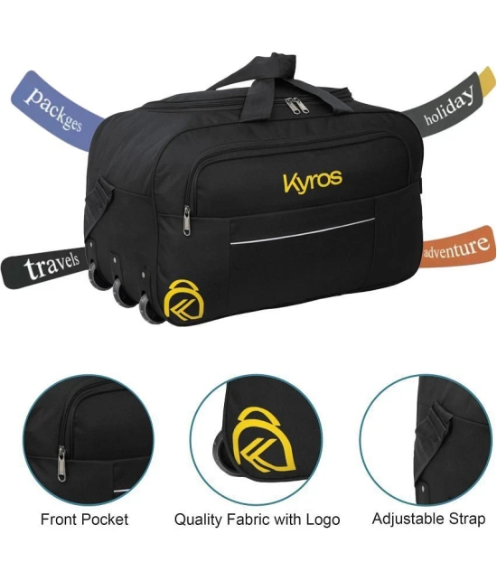 Kyros 53 Ltrs Black Polyester Duffle Trolley - Onesize