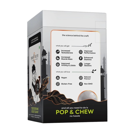 Indus Roots Testosterone Boost Gummy - Fenugreek Extract, Korean Ginseng, Ginkgo Biloba & Zinc