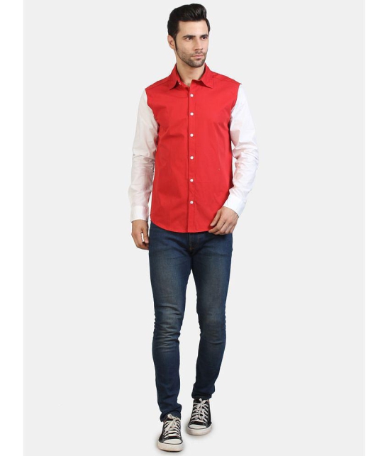 liferoads - Red 100% Cotton Slim Fit Men's Casual Shirt ( Pack of 1 ) - None