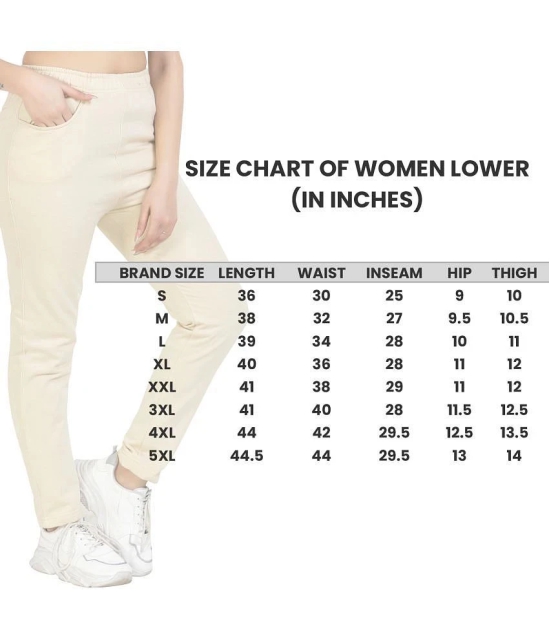 YHA Off White Fleece Womens Running Trackpants ( Pack of 1 ) - None