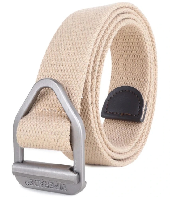 Zacharias - Cream Canvas Mens Casual Belt ( Pack of 1 ) - None