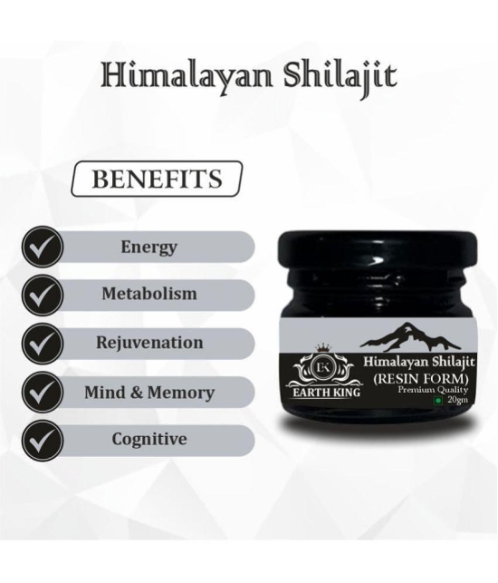 EARTH KING Himalayan Shilajit Resin for Men & Women - 40Gm (Pack of 2)