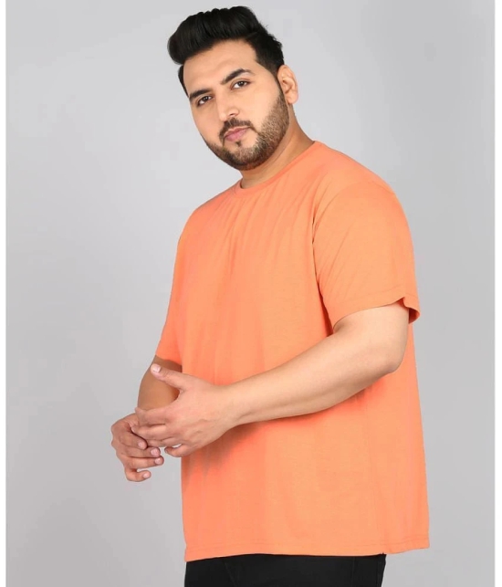 XFOX Cotton Blend Regular Fit Solid Half Sleeves Mens T-Shirt - Coral ( Pack of 1 ) - None