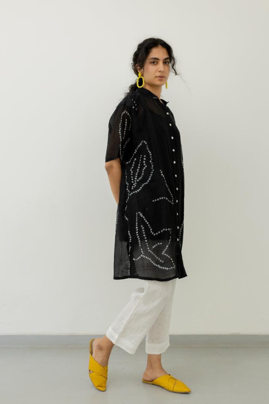 Black Bandhani Tunic with pants-L