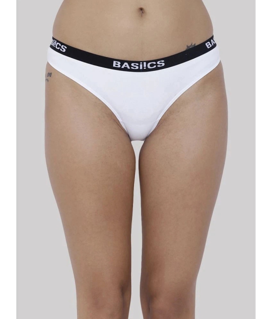 BASIICS By La Intimo - White BCPBR08 Cotton Lycra Solid Womens Bikini ( Pack of 1 ) - None