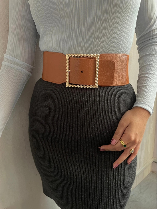 Runway Wrap Belt-Dark Brown