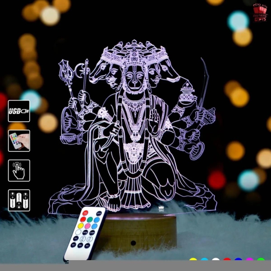 Panchmukhi Hanuman 3D Illusion LED Lamp