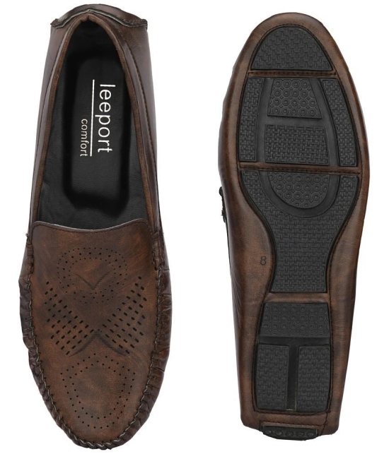 Leeport - Brown Mens Slip on - 8