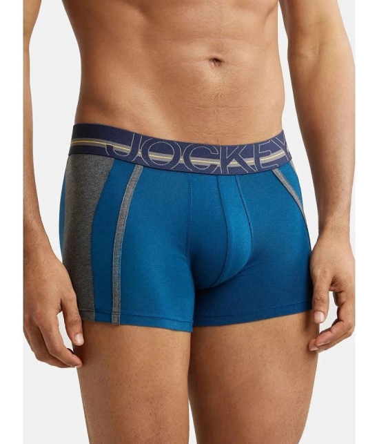 Jockey US21 Men Super Combed Cotton Elastane Stretch Solid Trunk - Poseidon - None