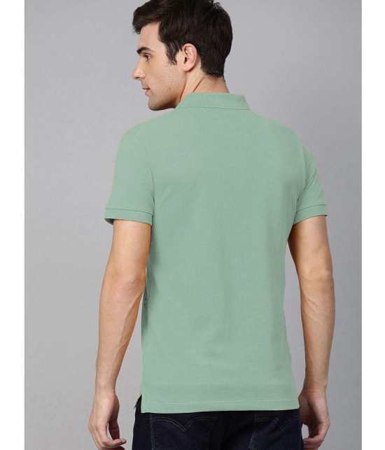 ADORATE Cotton Blend Regular Fit Solid Half Sleeves Mens Polo T Shirt - Green ( Pack of 1 ) - None