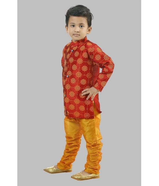 Pichkari Pack of 1 Boys Silk Kurta Sets ( Maroon ) - None