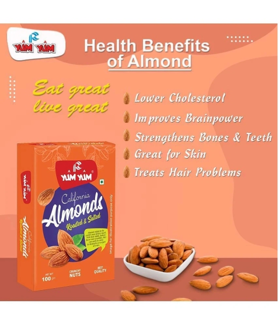 YUM YUM Raw California Almonds (Pack of 4-100g Box Each) 400 g Pack of 4