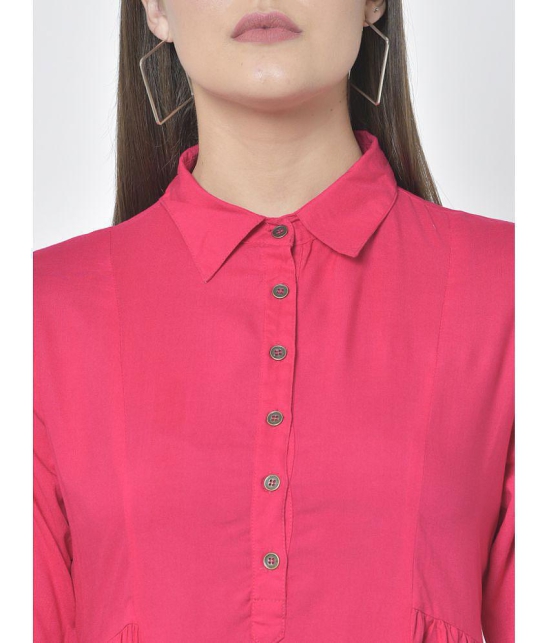 Pistaa - Pink Viscose Women's Flared Kurti ( Pack of 1 ) - None