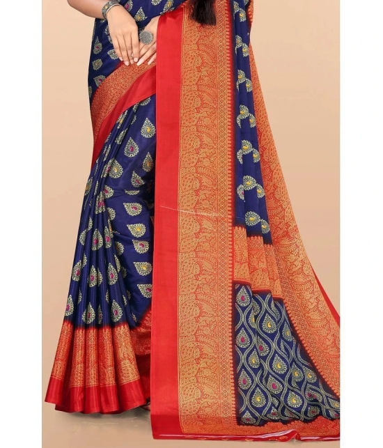 LEELAVATI - Multicolor Crepe Saree With Blouse Piece ( Pack of 1 ) - Multicolor