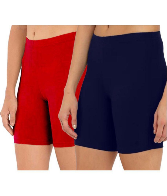 Outflits Multi Cotton Solid Shorts - Pack of 2 - XXL