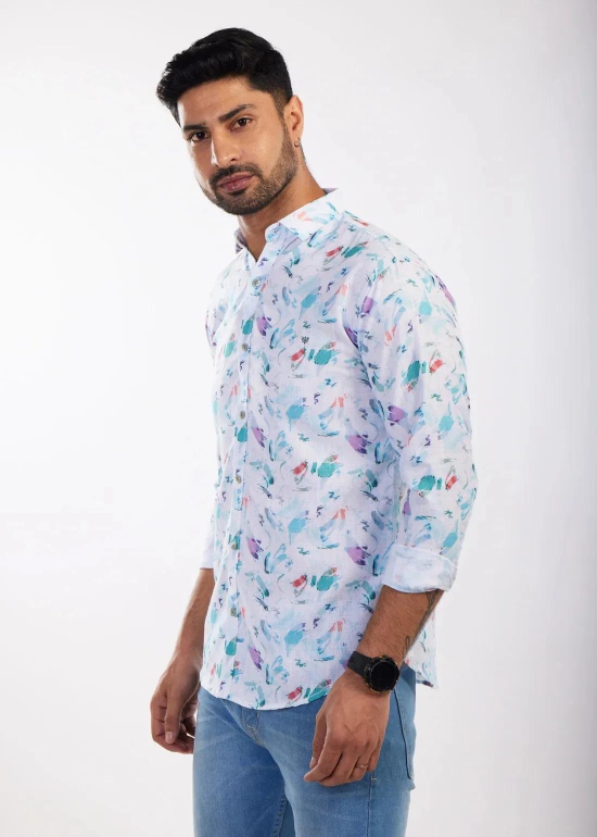 Aviary Premium Linen Printed Shirt-M - 38