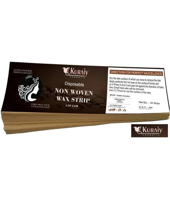 KURAIY Chocolate Wax for Smooth Hair Removal 600gm chocolate extracts+40 Wax Strips +1 Steel Knife