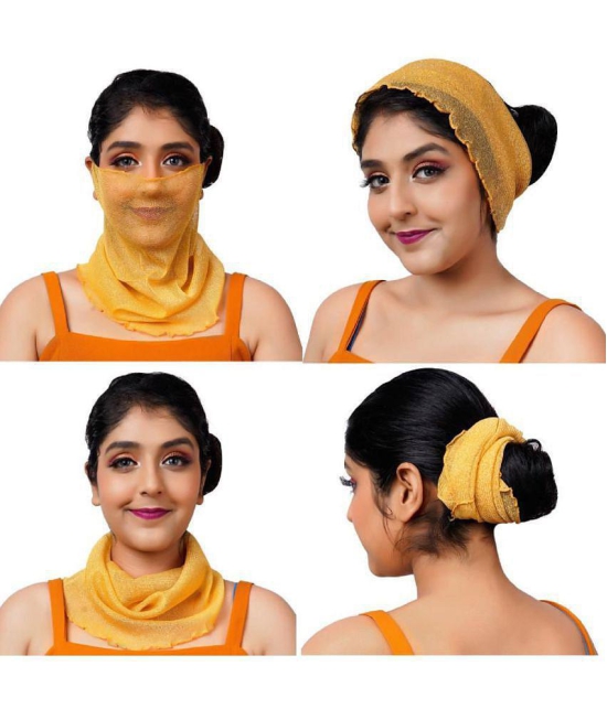 PENYAN Girls Golden Cotton Headwraps For Summer ( Pack of 1 ) - Golden