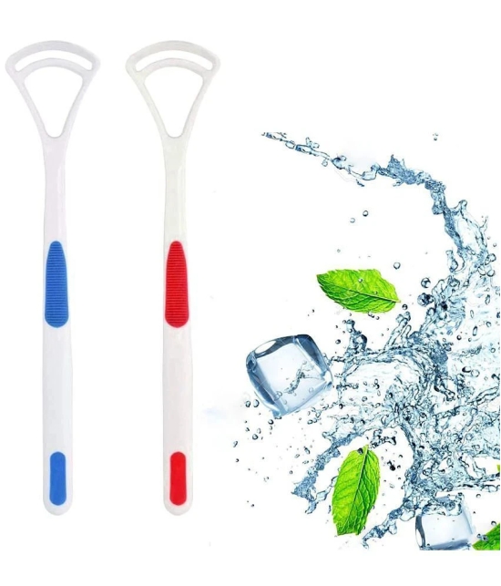 Gatih Oral Care Tongue Cleaning Scraper Multicoloured 2 Pcs Pack of 2