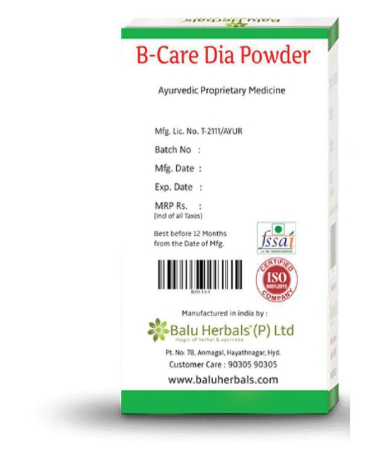 BALU HERBALS AYURVEDA B Care Dia Powder Powder 200 gm