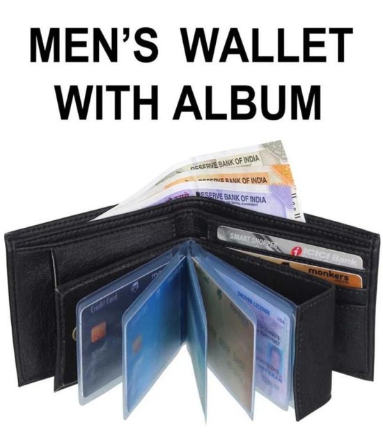 Sambhav Deals Black PU Mens Regular Wallet ( Pack of 1 ) - Black