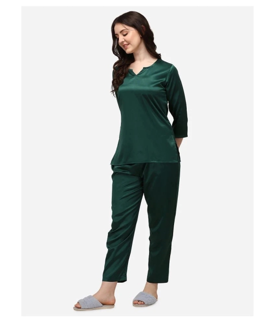 Smarty Pants Satin Nightsuit Sets - Green Single - 2XL