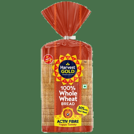 Harvest Gold Bread - 100% Whole Wheat, 450 G