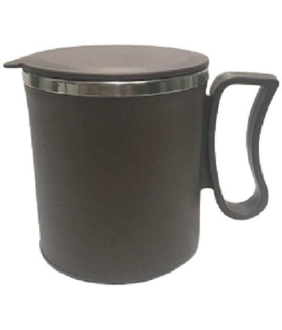 Dynore - Dark Grey Steel Coffee Mug ( Pack of 2 ) - Dark Grey