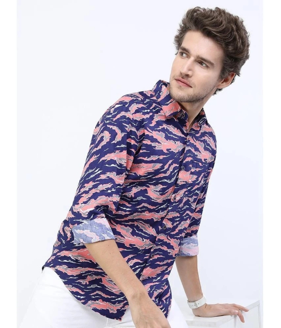 Ketch 100% Cotton Regular Fit Printed Rollup Sleeves Mens Casual Shirt - Navy ( Pack of 1 ) - None