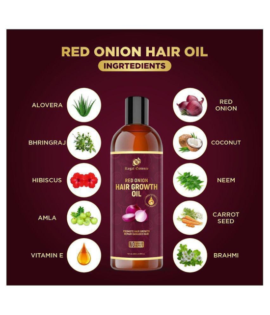 Regal Essence Red Onion Hair Oil For Hair Growth & Controls Hair Fall,Silicones & Synthetic Fragrance - 200ml(pack of 1)