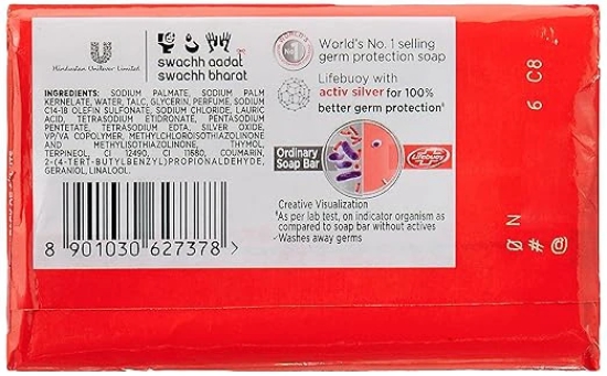 Lifebuoy Total Soap Bar, 125G (Pack Of 4)