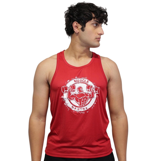 Muscle Mantra Gym Stringer-Red / L