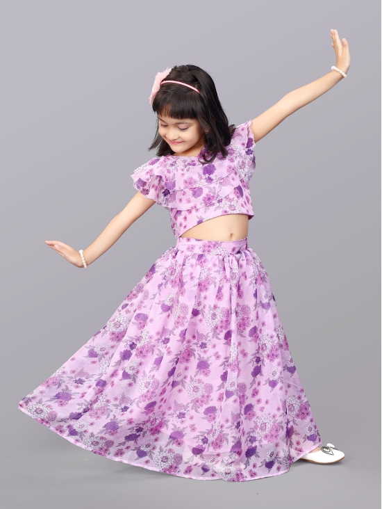 Girls Flower Design Festive/Wedding Georgette Lehenga Choli-13 -14 Year