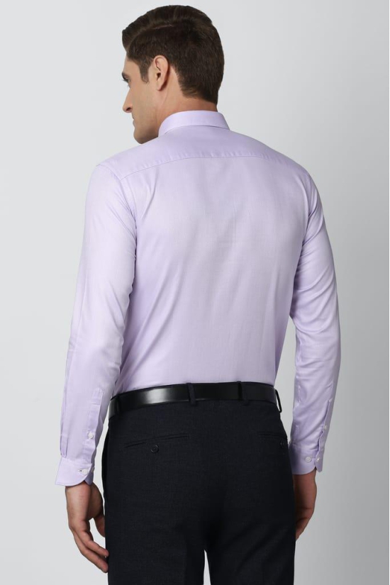 Men Purple Slim Fit Formal Full Sleeves Formal Shirt