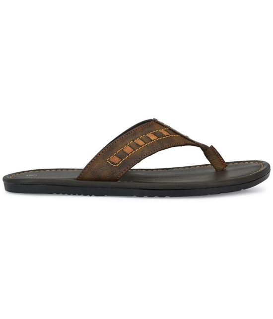 Leeport - Brown Mens Thong Flip Flop - None