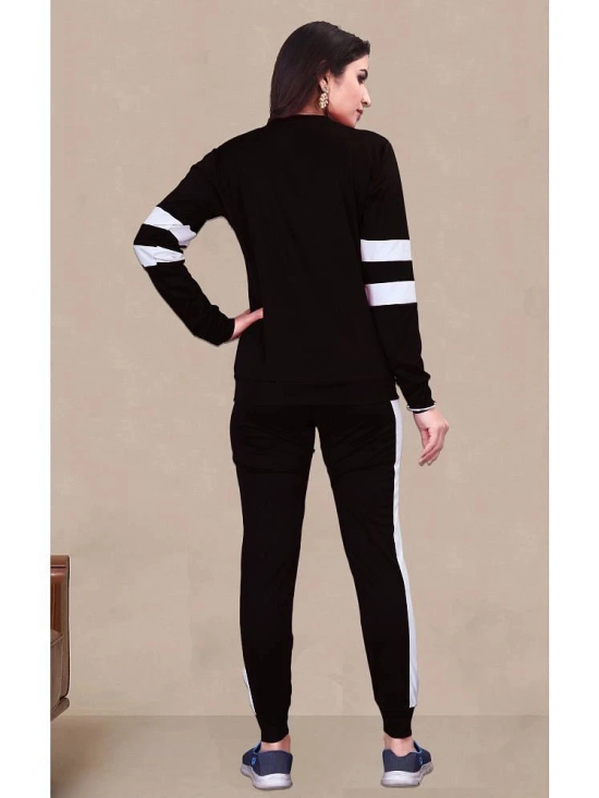 DTR FASHION Black Cotton Blend Colorblock Tracksuit - Pack of 1 - None