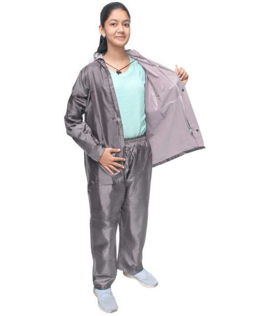 Goodluck Polyester Raincoat Set - Grey - None