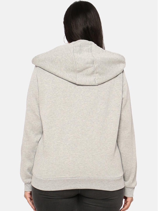 Printed Sweatshirt With Hood Grey 3XL