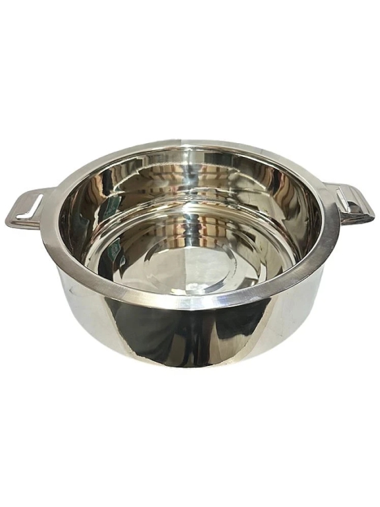 Dynore Casserole 3500 ml Silver Steel Serve Casserole ( Set of 1 , 3500 mL ) - Silver