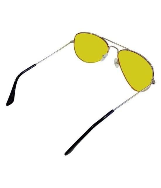 Inditradition - Yellow Pilot Sunglasses ( Day & Night View Yellow Pilot ) - Medium