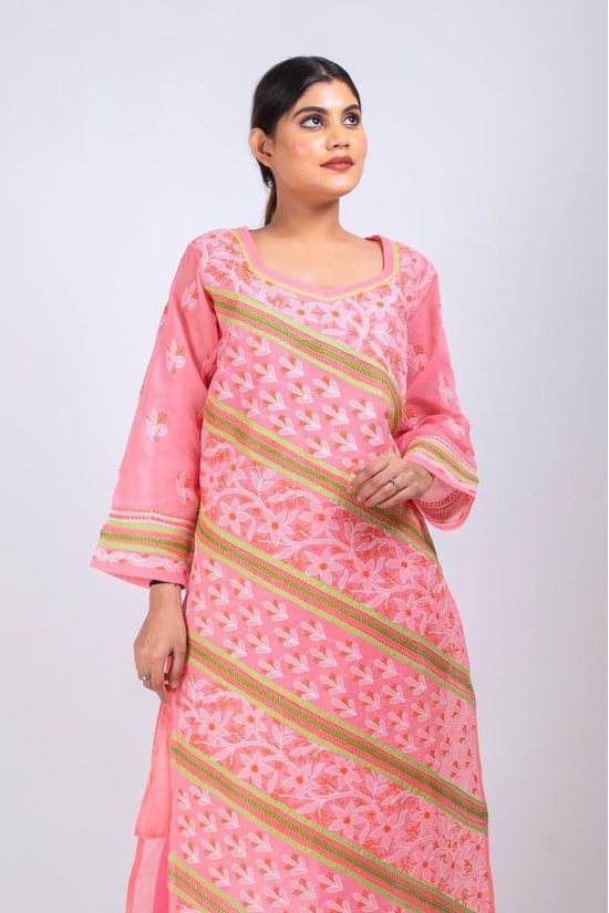 Ladies New Fashion Cotton Hand Chikankari Kurti