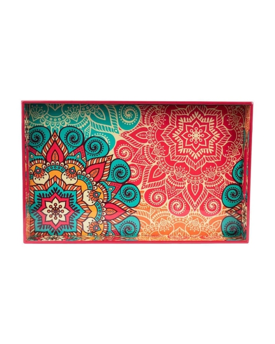 Traditional Multicolour Tray with Handle