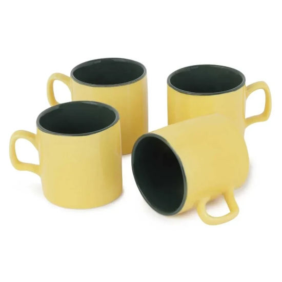 Espresso Ceramic Cup | Set of 4 Sunny Yellow - Emerald Green