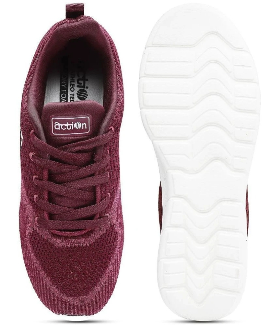 Action - Burgundy Womens Running Shoes - None