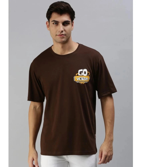 Veirdo - Brown Cotton Oversized Fit Mens T-Shirt ( Pack of 1 ) - None