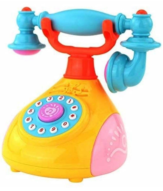 FRATELLI Landline Phone Toy Learning Machine Learn Song for Kids, Multi Color