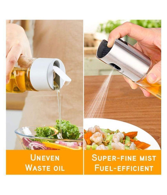 EIGHTEEN ENTERPRISE Oil Spray Bottle Glass Oil Container/Dispenser Set of 1 500 mL - Multicolor